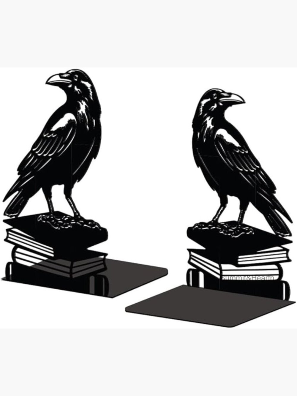 Heavy Duty Cast Iron Bookends, 5.3x4.3x7.9 Inches, Modern Office Shelf Decor